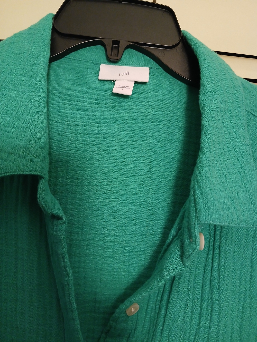 J. Jill Teal Button-Down Textured Shirt